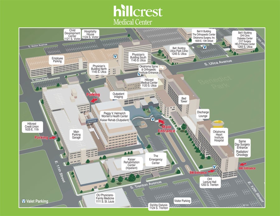 Campus & Parking Map Hillcrest Medical Center In Tulsa Oklahoma Pictures